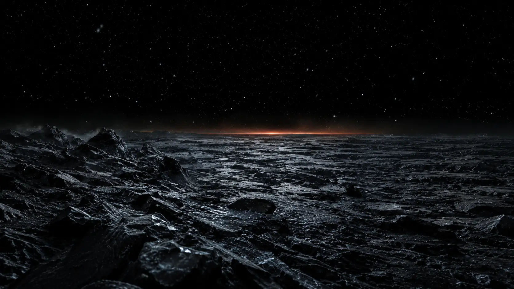 Ilustração do lado congelado e escuro do exoplaneta K2-141b